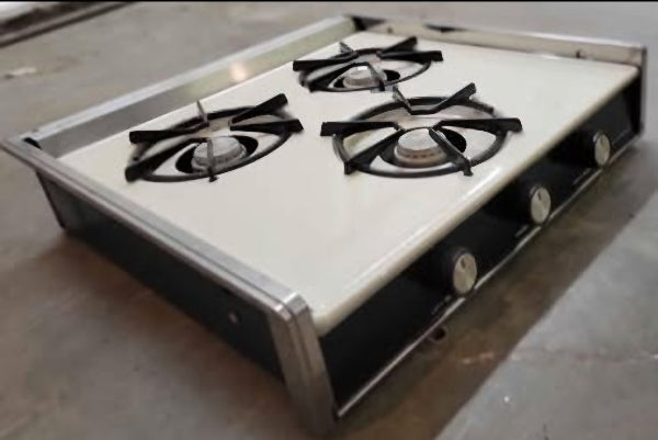 Used RV Propane Stove Magic Chef 3 Burner Vintage White - Used RV Parts